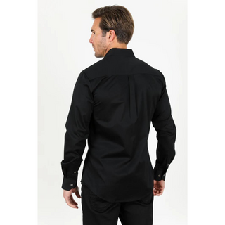 Platini Men's Modern Fit Black Dress Shirt