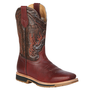 Establo Men’s Rodeo Boot - Bovine Grizzly Leather in Shedron