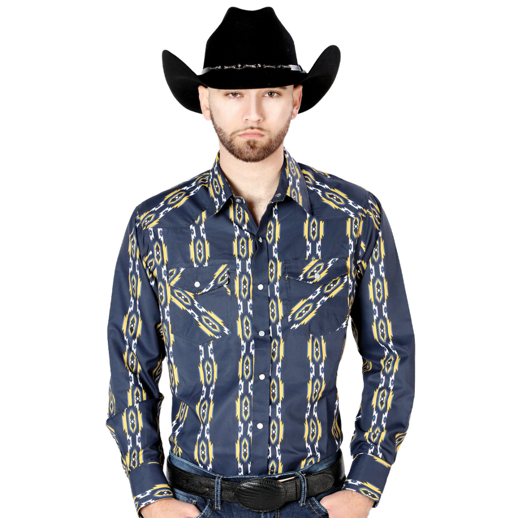 El General Beige/Black Casual Long-Sleeve Shirt 44732