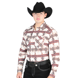 El General Men’s Multicolor Aztec Print Western Shirt – Front View