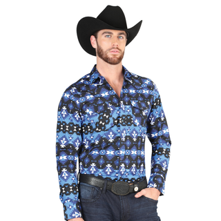 El Generals Aztec Print shirt in Mustard