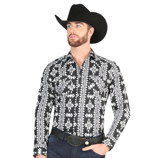 El General Men’s Multicolor Aztec Print Western Shirt – Front View