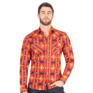 El General Men’s Multicolor Aztec Print Western Shirt – Front View