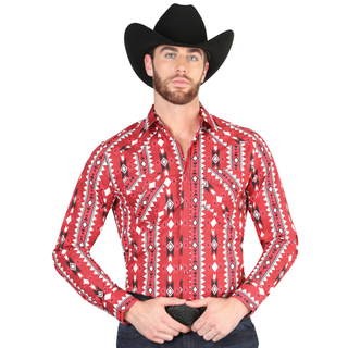 El General Men’s Multicolor Aztec Print Western Shirt – Front View