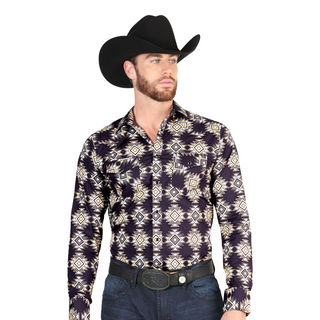 El General Men’s Multicolor Aztec Print Western Shirt – Front View