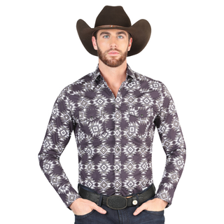 El General Men’s Multicolor Aztec Print Western Shirt – Front View