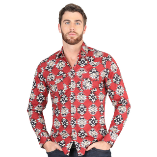 El General Men’s Multicolor Aztec Print Western Shirt – Front View