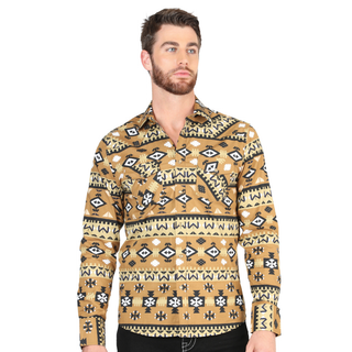 El Generals Aztec Pring shirt in Mustard
