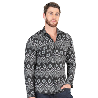El General Men’s Multicolor Aztec Print Western Shirt – Front View