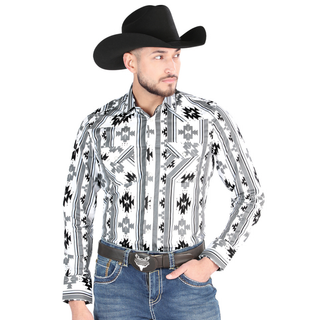 El General Men’s Multicolor Aztec Print Western Shirt – Front View