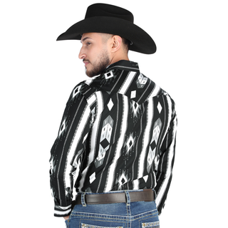 El General Men’s Multicolor Aztec Print Western Shirt – Back View