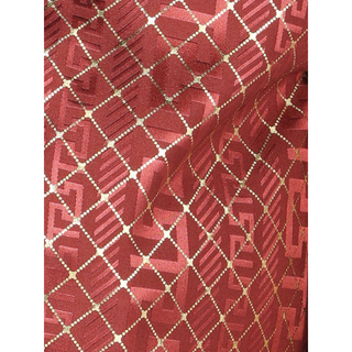 El General Boys’ Burgundy and Gold Greek Key Long Sleeve Western Shirt- print view