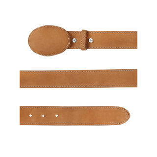 Brown leather belt with buckle