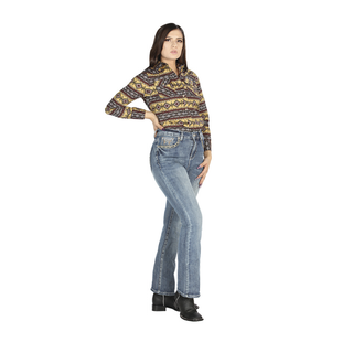 Centenario Women’s Western Bootcut Jeans – front view with intricate embroidery on pockets