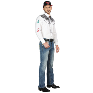 Centenario Men’s Modern Bootcut Western Jeans in Medium Wash Denim – Comfortable Stretch Fit