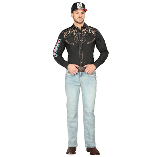 Centenario Men’s Bootcut Western Jeans in Classic Blue Wash