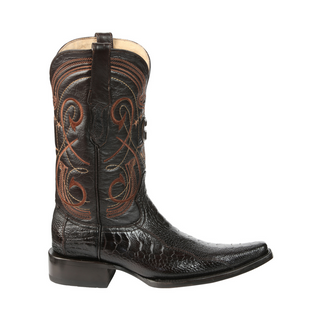 El General Men's Exotic Ostrich Leg Cowboy Boots - Brown