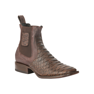 Men’s Python Imitation Brown Ankle Boots offer a bold, stylish twist on classic Western footwear