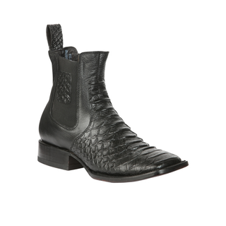 Men’s Python Imitation Black Ankle Boots offer a bold, stylish twist on classic Western footwear