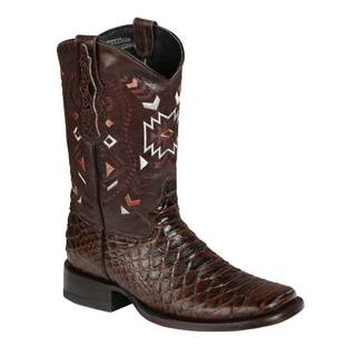 El General Men’s Python Imitation Rodeo Boots - Brown