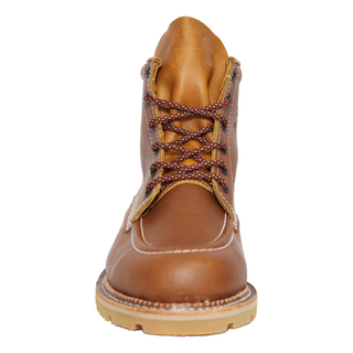 Brown leather boot with laces 