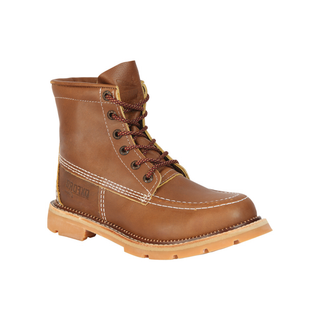 Brown leather boot with laces 