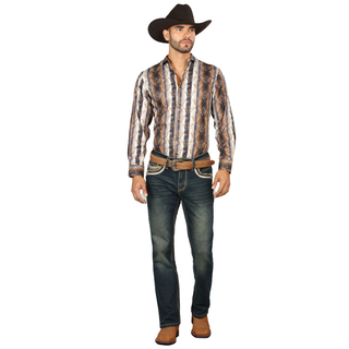 Centenario Men’s Bootcut Western Jeans in Black with White Contrast Stitch – Cowboy Style