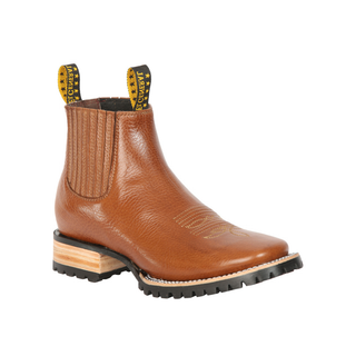 Brown leather ankle boot 
