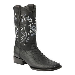 Black cowboy boot with tribal pattern 