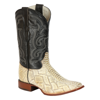 El General Men’s Python Imitation Rodeo Boots - Natural