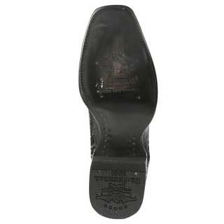 El General Men's Exotic Ostrich Leg Cowboy Boots - Black