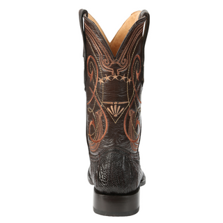 El General Men's Exotic Ostrich Leg Cowboy Boots - Brown