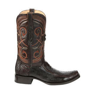 El General Men's Exotic Ostrich Leg Cowboy Boots - Brown