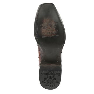 El General Men's Exotic Ostrich Leather Cowboy Boots - Brown