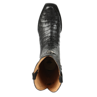 El General Men's Exotic Caiman Belly Cowboy Boots - Black