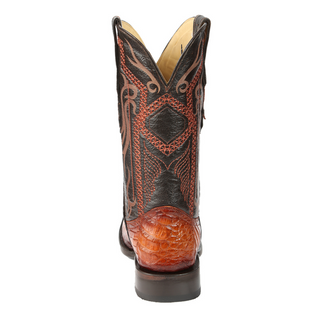 El General Men's Exotic Caiman Belly Cowboy Boots - Cognac