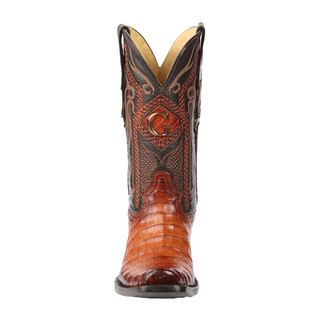 El General Men's Exotic Caiman Belly Cowboy Boots - Cognac