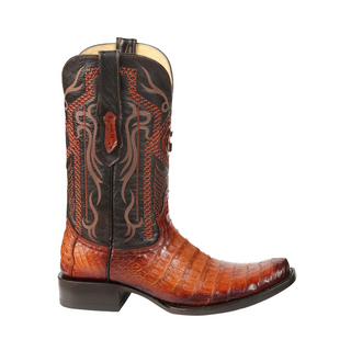El General Men's Exotic Caiman Belly Cowboy Boots - Cognac