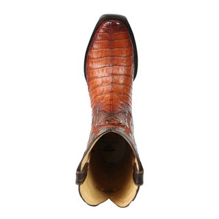 El General Men's Exotic Caiman Belly Cowboy Boots - Cognac