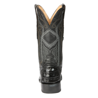 El General Men's Exotic Caiman Nuca Cowboy Boots - Black