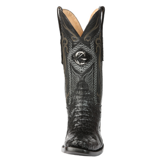 El General Men's Exotic Caiman Nuca Cowboy Boots - Black