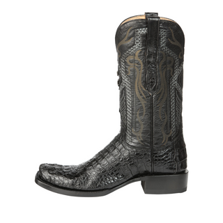 El General Men's Exotic Caiman Nuca Cowboy Boots - Black