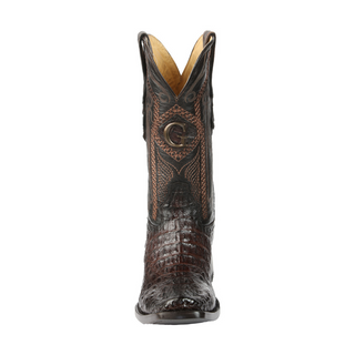 El General Men's Exotic Caiman Nuca Cowboy Boots - Brown