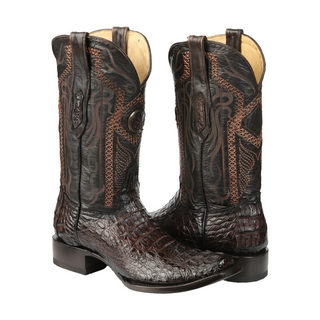 El General Men's Exotic Caiman Nuca Cowboy Boots - Brown