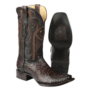 El General Men's Exotic Caiman Nuca Cowboy Boots - Brown
