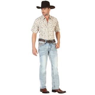 El General men’s light wash Western denim jeans with embroidered back pockets