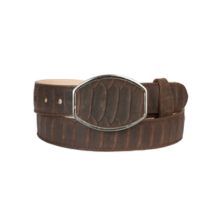 Men’s Western Belt El General Imitation Python - Brown 