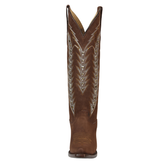 El General women’s brown suede cowboy boots with cutout inlays and snip toe