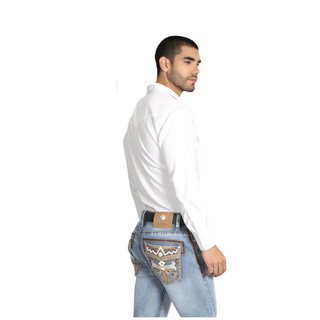 Centenario Men’s Bootcut Jeans - Light Blue Stonewash 