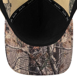 Inside detail of 45 Hats Mexico World Cup snapback with camo underbrim